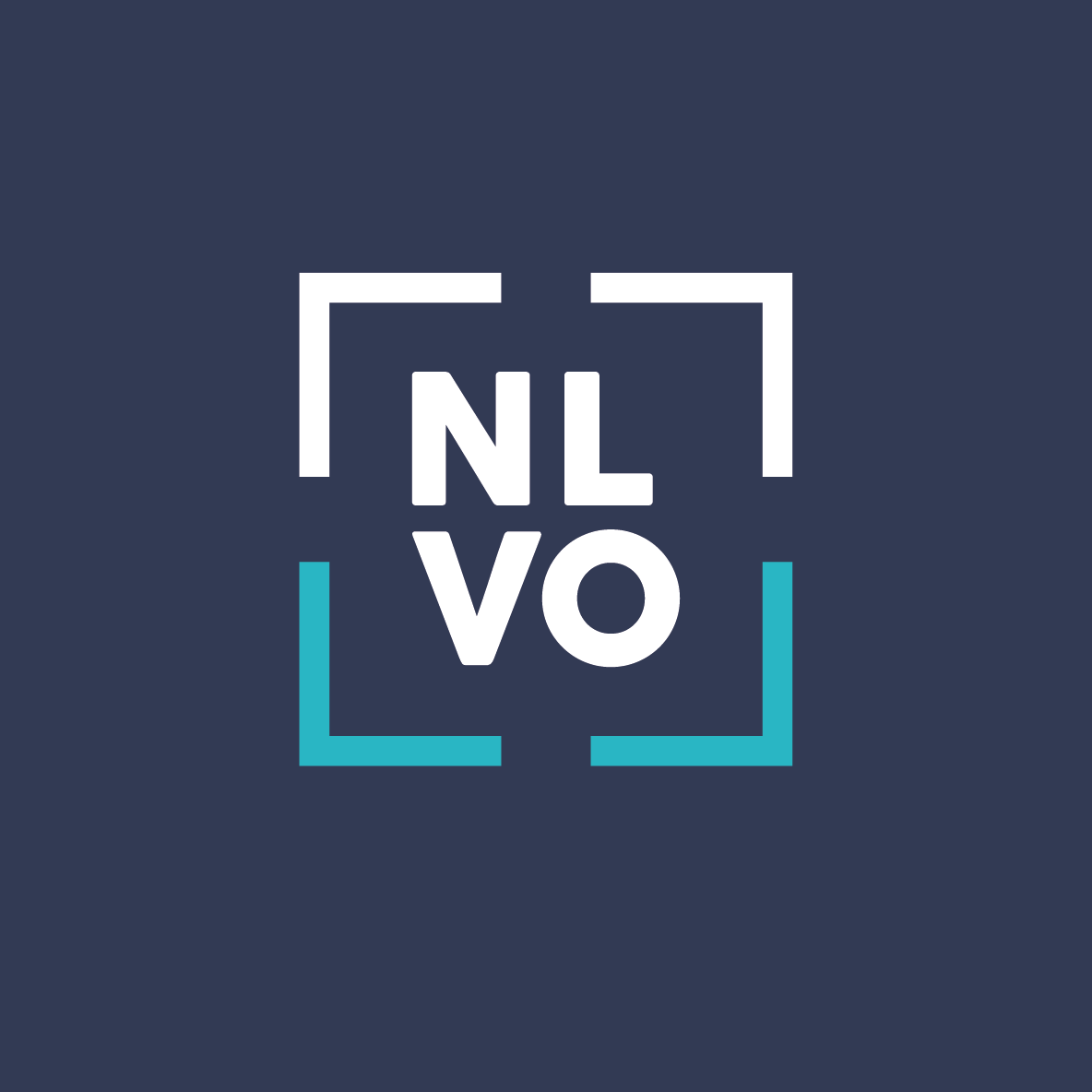 NLVO logo on dark blue background