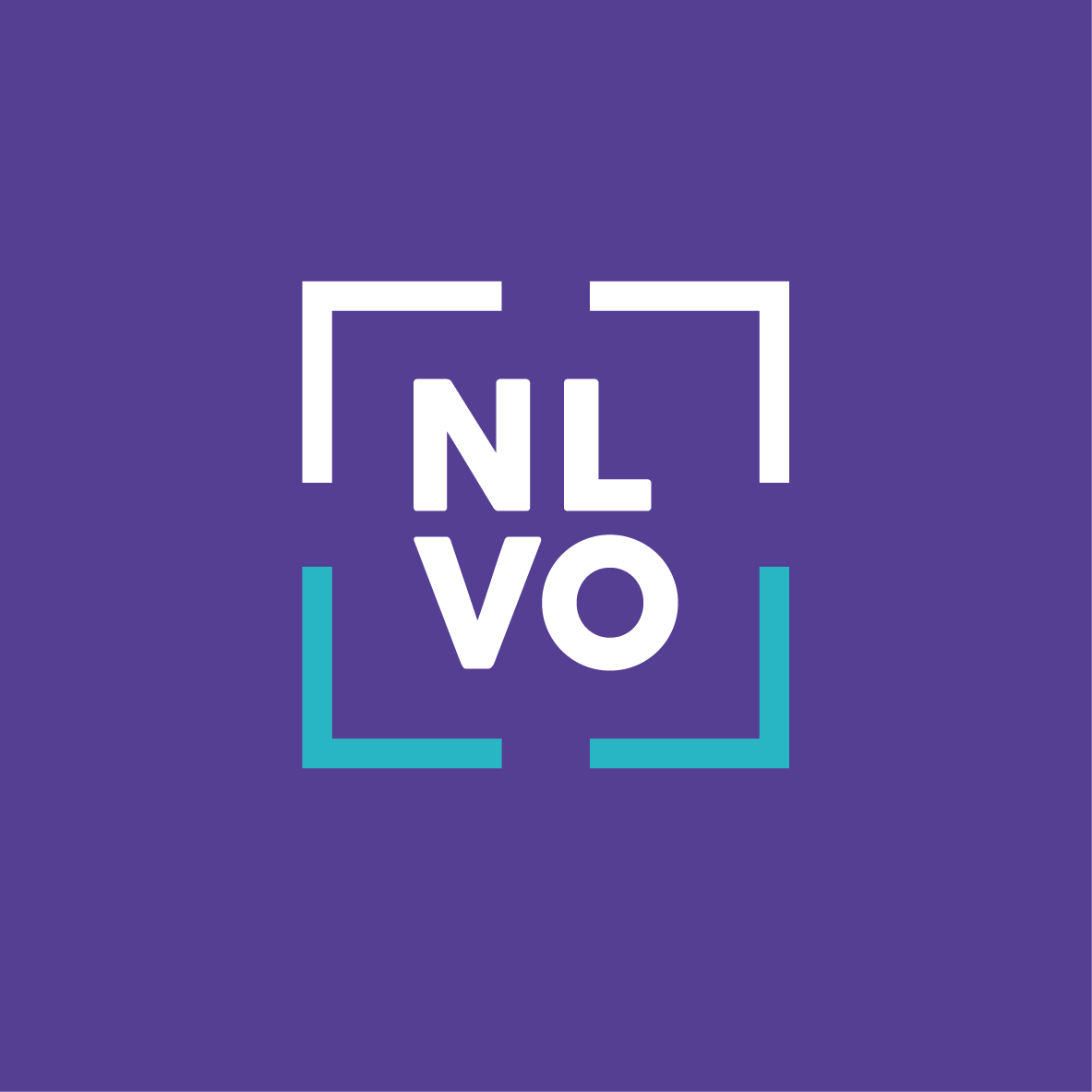 NLVO logo on purple background